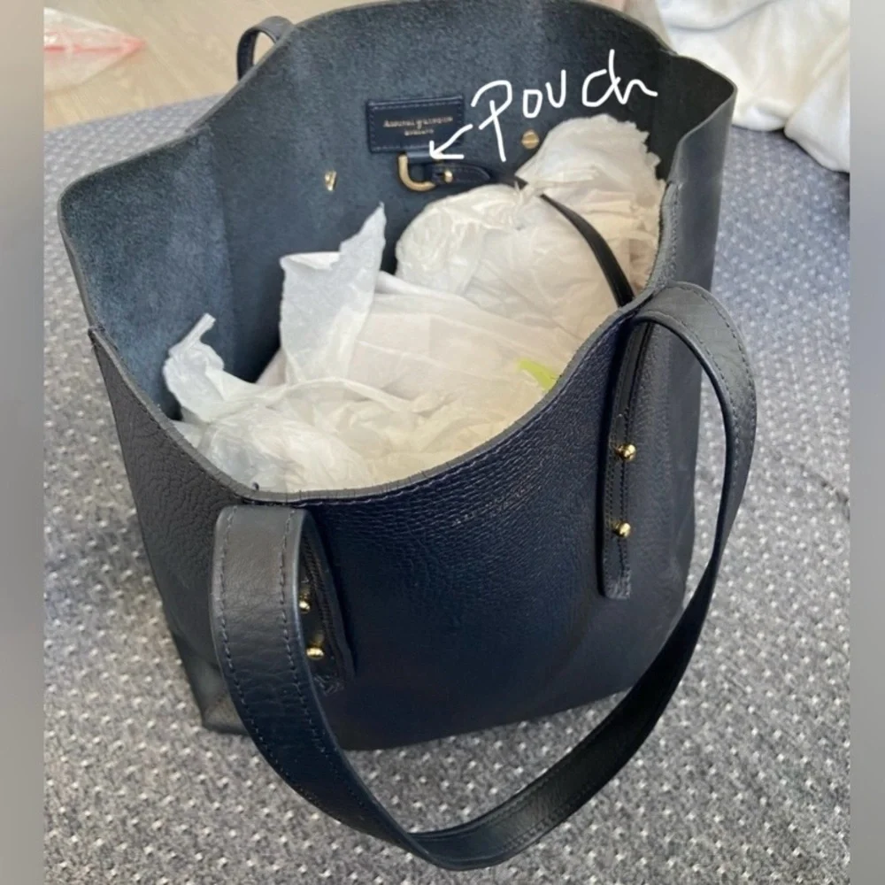 Aspinal of London - Essential Leather Tote Bag Navy Pebble - Pristine/Excellent - Picture 15 of 16